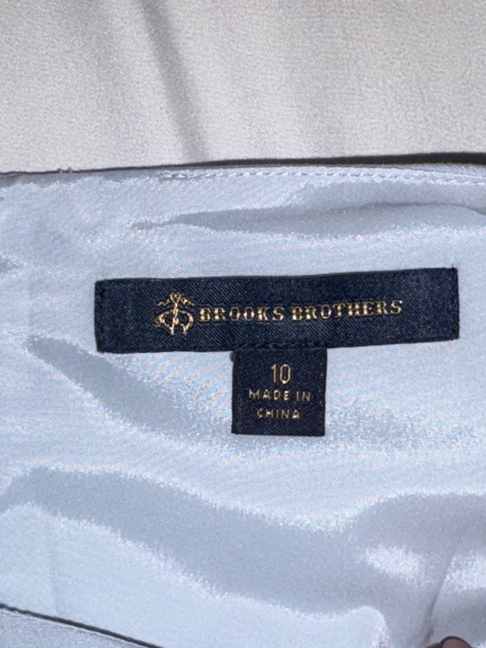 Brooks Brothers Pale Blue Sleeveless Embroidered Sheath Midi Dress Size 10 - Picture 8 of 9
